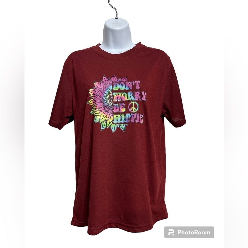 🔥Don’t Worry Be Hippie red tshirt - Picture 2 of 7